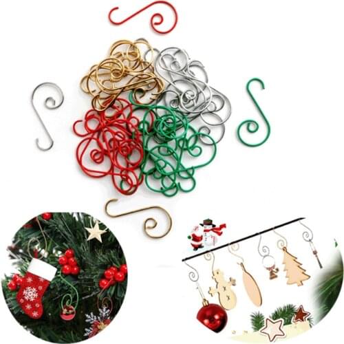 10pcs S Shaped Christmas Hook Christmas Tree Doll Angle Ornaments Xmas Hook Up Navidad Christmas Decorations for Home New Year