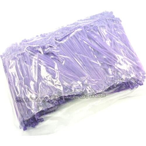 1000pcs 2.5mm * 100mm 4" Self-Locking Nylon Plastic Zip Wrap Cable Loop Ties Wire purple cable tie
