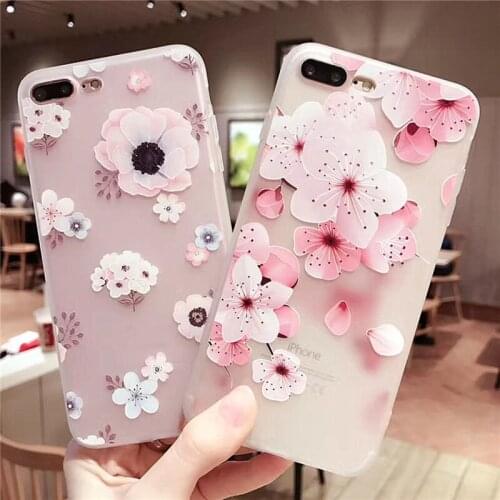 2019 Fashion Phone Case Kacool For iPhone 6 6s Plus Case Cover Soft Silicone TPU Embossed Flowers Patterned For iPhone 7 7 Plus