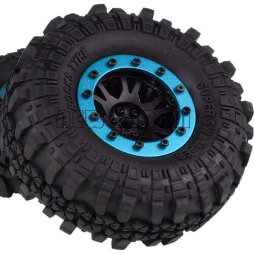 1.9" 4Pcs Metal Beadlock Nylon Wheel Rim Hub & Rubber 110mm RC Tires For RC Car Rock Crawler Axial SCX10 MST TF2 D90 D110 Jimny