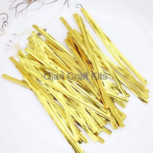 5000pcs craft twist ties (twisties) metallic gold and silver mix size 6cm-10cm long