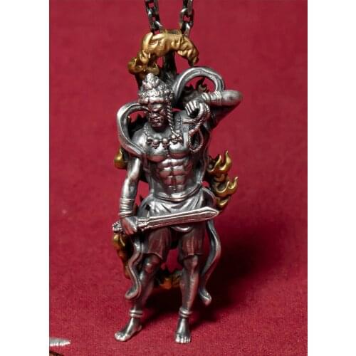999 Sterling Silver Buddha handmade amulet Pendant charm jewelry men jewelry gift A5825