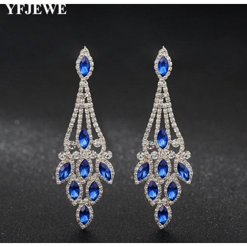 Big Crystal Drop Earrings Elegant Lady 2019 Brand New Fashion Wedding Jewelry Rhinestones Earring For Women Hot Sale E558