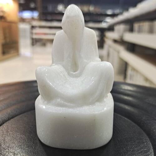 Natural Stone Black Obsidian Death Handmade Carved Wizard Powerful Statue For Home Decoration Gift