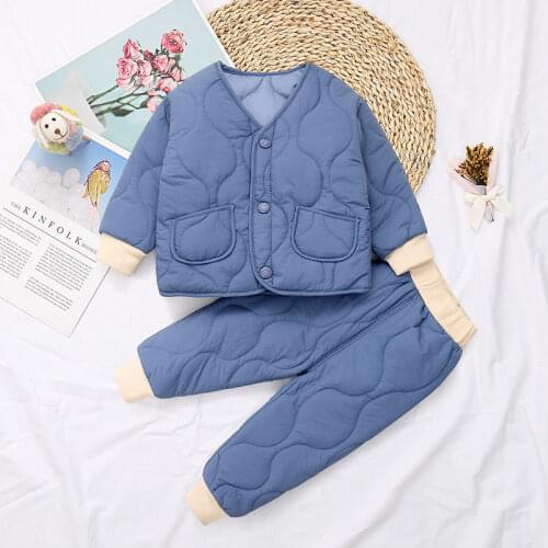 Children boys girls down padded jacket autumn winter two-piece suit light thin treasure baby inner liner outer clothes