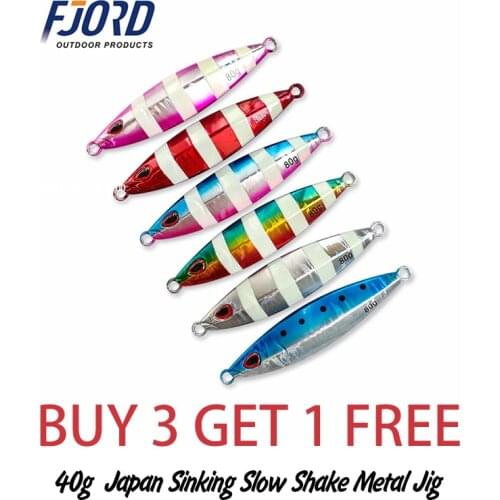 FJORD 40g 60g 80g Sea Fishing Lures Japan Sinking Slow Shake Metal Jig Spoon Luminous Baits Boat Dark Glow Lead Fish Jigging