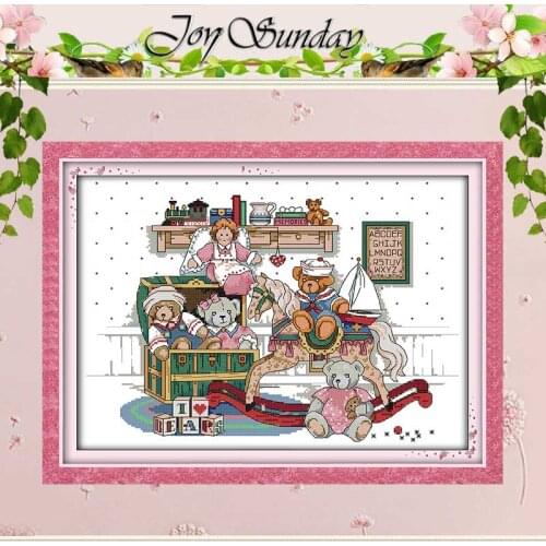 Bear Toy Cartoon Patterns Counted Cross Stitch 11CT 14CT Cross Stitch Set Wholesale Cross-stitch Kit Embroidery Needlework
