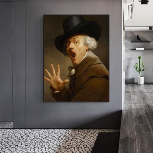 Self-Portrait in Surprise and Terror by Joseph Ducreux Oil Paintings on the Wall Art Posters and Prints Classical Art Pictures