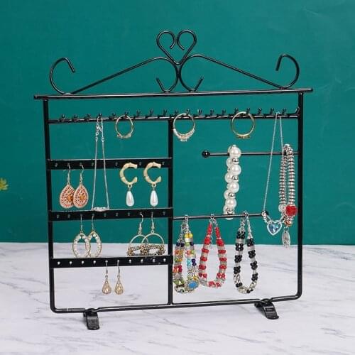 Metal Jewelry Tower, Compact Earrings Organizer Necklaces Hanger Bracelets Display Stand