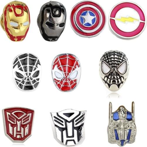 Disney Marvel Legends Avengers Brooch Captain America Iron Man Spider-Man Logo Badge Enamel Pin Wholesale Metal Cartoon