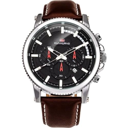 Quartz Watch VICVS New Luxury Men Outdoor Mens Watches Sport Watches Chronograph Wristwatch Clock Leather Wrist Watch