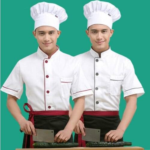 New Style Chef Short Sleeve Men and Women Cookware Long Sleeve Hotel Restaurant Kitchen Chef White Tops Workwear Chef Uniform