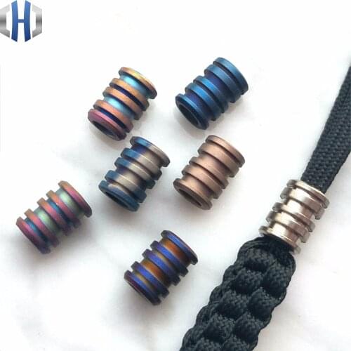 Titanium Alloy Knife Beads Paracord Umbrella Rope Outdoor Knife EDC Knife Lanyard Bead Titanium Alloy TC4 Pendant Multi Tools