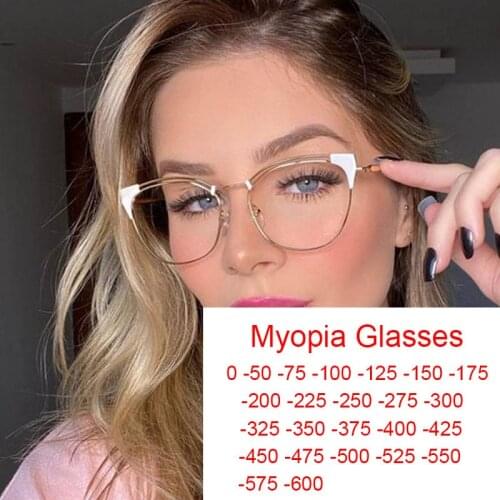 Office Trendy Sexy Blue Light Filter Myopia Glasses Women Work Computer Screen Blocking Luxury Designer Eyeglasses Frame Oculos