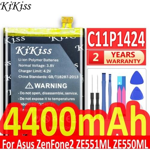 Original KiKiss Battery C11P1424 For Asus Zenfone 2 Battery ZE551ML ZE550ML 5.5inch Z00AD Z00ADB Z00A Z008D Phone Battery +Tool
