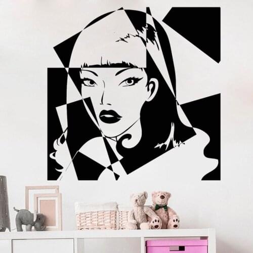 Popular Art Girl Wall Sticker Beauty Salon Woman Decal Girls Bedroom Stickers Abstract Home Decor Wall Decoration C11-06