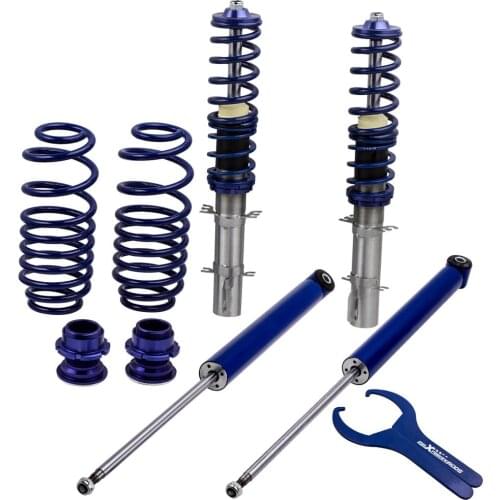 Adjustable Coilovers For VW Golf MK4 2WD only A4 1998-2005 Coil Lowering Spring Strut Shock Absorber Blue