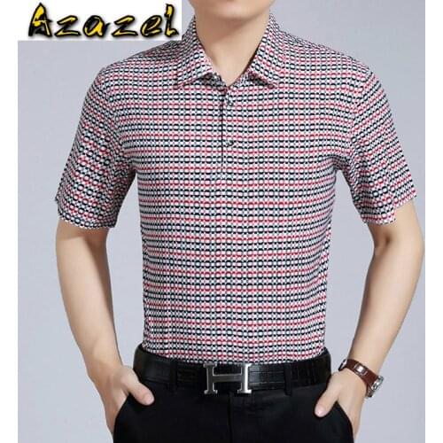 Azazel Polo Shirt Men 100% Silk Summer Clothes Shirts for Men Short Sleeve Casual 2020 Mens Clothing Polos Para Hombre 3330