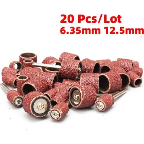 20Pcs/Lot Dremel Grit Sanding Bands Sander Drum Mandrel Rotary Tool Nail Drill Bits Electrical Tools Kit Abrasive Sandpaper