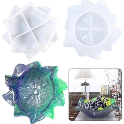 M2EA Leaf Plate Epoxy Resin Mold Fruit Candy OrganizerNut Storage Dish Silicone Mould