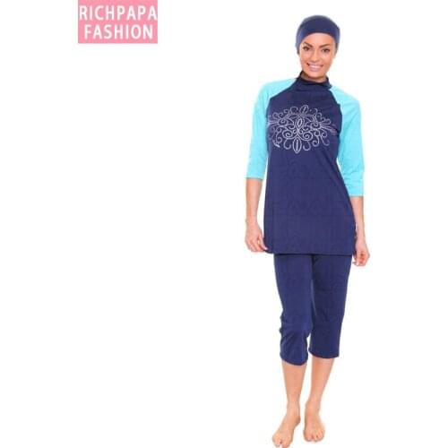 Full Coverage Modest Muslim Swimwear Islamic Swimsuit For Women Arab Beach Wear Hijab Swimsuits Plus Size Burkinis