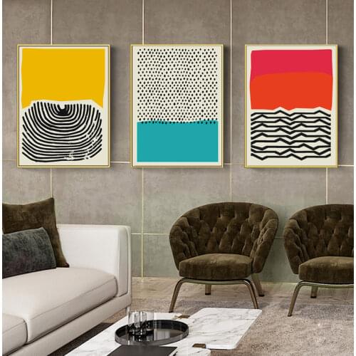 Modern Multicolored Abstract Geometric Wall Art Canvas Painting Picture Posters and Prints Gallery Kids Kitchen Home Decor