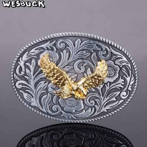 WesBuck Brand Celti c Belt Buckles for Men Women Eagle Buckles Metal Cowboy Cowgirl Western Boucle with Two Colors