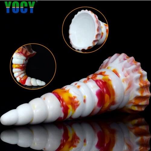 YOCY Silicone Spiral Anal Butt Plug Suction Cup Fantasy Dildo Colorful Anus Masturbate Sex Toy For Women Sodomy Orgasm Ass Push