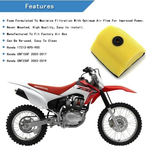 Motorcycle Parts Air Filter Sponge Cleaner Cap For Honda CRF150F 2003 2004 2005 2006 2007 2008 2009-2017 CRF230F 17213-KPS-900