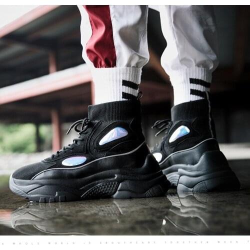 Womens Ankle Boots Wedge Sneakers Platform Shoes High Top Shoes for Women 2020 Fall Heels Harajuku Lovers Breathable Durable