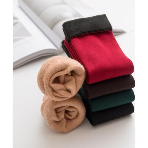 Autumn and winter warm middle tube floor socks plus velvet thickening neutral fashion solid color snow socks