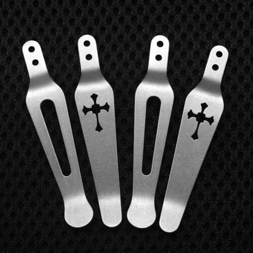 1PC Titanium Alloy Knife Clip Xm18 Back Clip 24 Design Tc4 Titanium Bag Knife Clip CNC Tool Back Clip 0055 ZT0560 Hand Tool Part