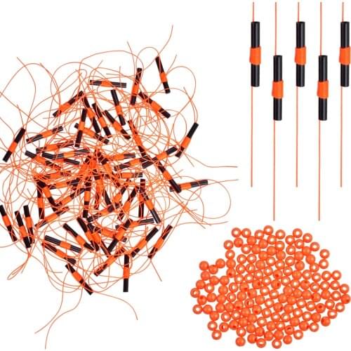 100Pcs Fishing Bobber Float Stops With Plastic Beads Slip Bobber Stop String Knots Fishing Tackle Accessories