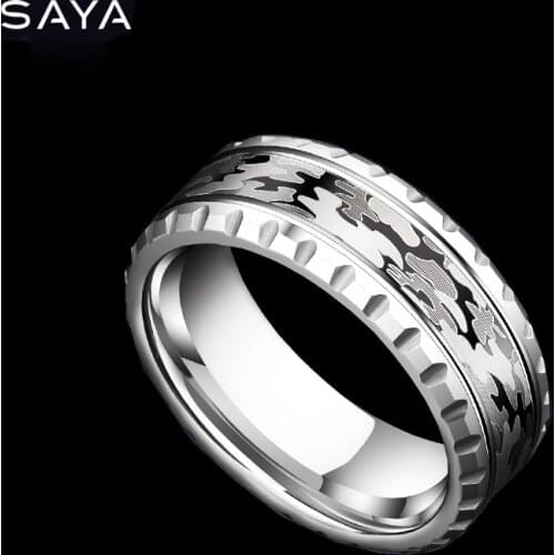 2021 Men Tungsten Rings, 8 width Camouflage Ring Hip hop, Free Shipping, Engraving