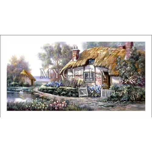5D Diy Diamond Painting Houses In Village Diamond Embroidery Cross Stitch Mosaic Landscape Full Rhinestone Needlework Gift Decor