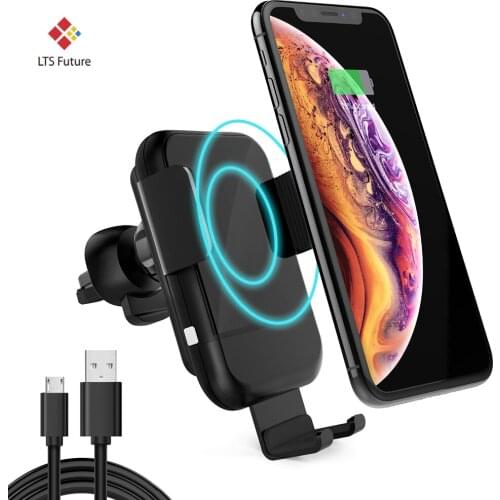 10W Fast Qi Wireless Car Charger Mount Intelligent Auto Sensor Wireless Charger Car Phone Holder for iPhone 11 XS Max Samsung S9