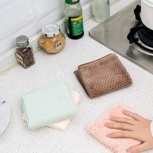 Household Cleaning Cloth Nonstick Oil Kitchen Tableware Dish Cloth Super Absorbent Kitchen Dishclout Wipe Table Washing Towel