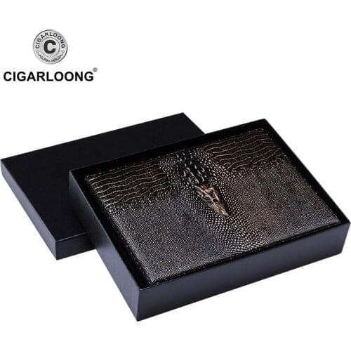 Cigar Humidor Cedar Wooden Crocodile Cigar Moisturizing cigar case storage Box with hygrometer and humidifier CA-0015