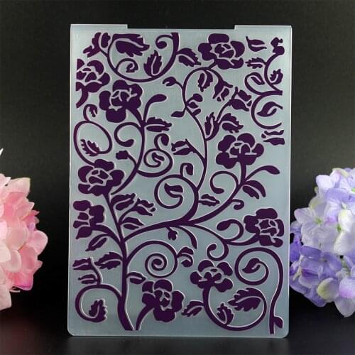 YLEF048 Flower Plastic Embossing Folder For Scrapbook Stencils DIY Photo Album Cards Making Decoration Template Mold 10.5*14.5cm