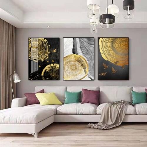 Living Room Decoration Painting Abstract Annual Ring Light Luxury Nordic Modern Minimalist Room Sofa Background Wall Painting