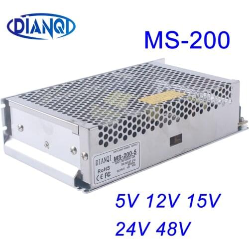 DIANQI 48V Mini Size Switching Power Supply adjustable 12V Output 200W ac to dc regulator for LED strip ms-200 15V 5V 24V