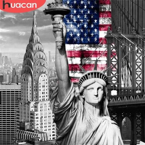 HUACAN 5D DIY Diamond Painting New York City Diamond Embroidery Landscape Cross Stitch Picture Of Rhinestone Decor For Home