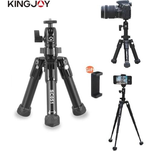 KINGJO Official SC051 Mini Camera Table Tripod Aluminum Stand Ball Head for Canon Nikon Sony SLR Mobile Phone Photography