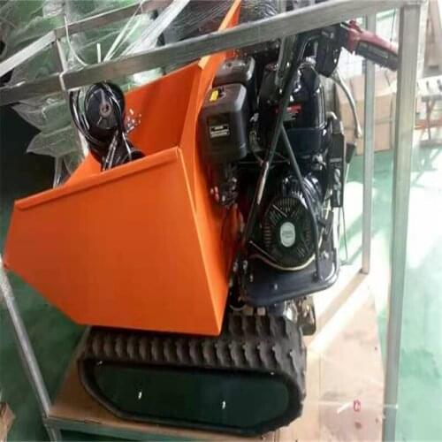Chinese Micro Crawler Dumper Gasoline Mini Transporter Rubber Tracked Carriage Truck Cart Dumper