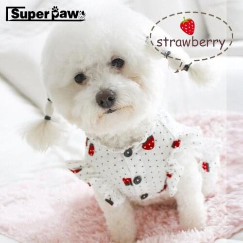 Lovely Pet Dog Strawberry Dress Summer Clothes For Small Dogs Puppy Bichon Chihuahua Schnauzer Yorkie Pug Teddy Clothing CBC01