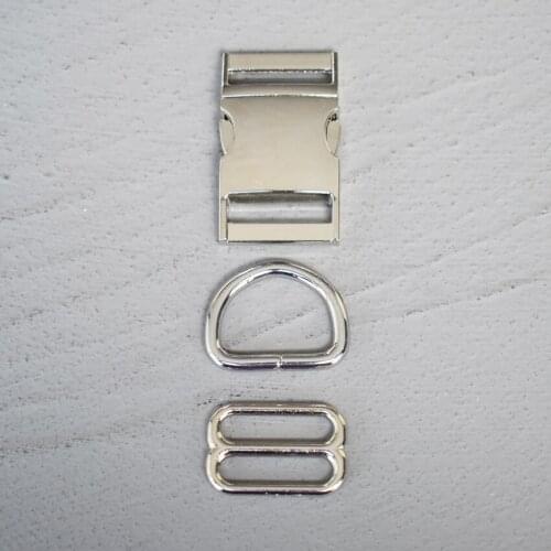 50 Sets 25mm Metal Hardware D Ring Belt Straps Slider Side Release Buckle Spring Hook For Dog Leash Harness Accessories