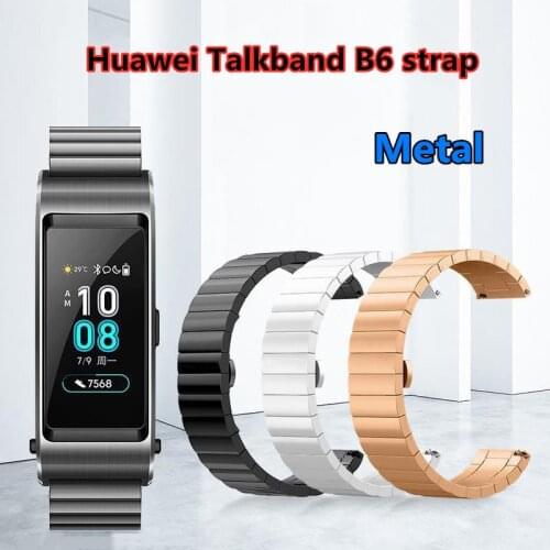 Metal strap For Huawei talkBand B6 Strap B6 watch 16mm Stainless Steel strap for huawei B6 band Bracelet Accessories