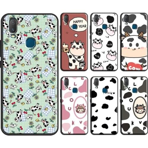 Cow Milk Moo Pattern Print Phone Case For Vivo Y1S Y11 2019 Y12 Y15 Y17 Y19 Y20 Y30 Y50 Y91C V17 Neo V20 SE Cover