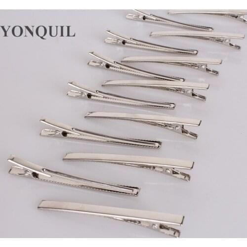 Girls Hairstyle 100Pcs/Lot New 80MM DIY Hairclips Prong Barrettes&Brooch Clips Finding Alligator Clips Crocodile Clips SYHC01