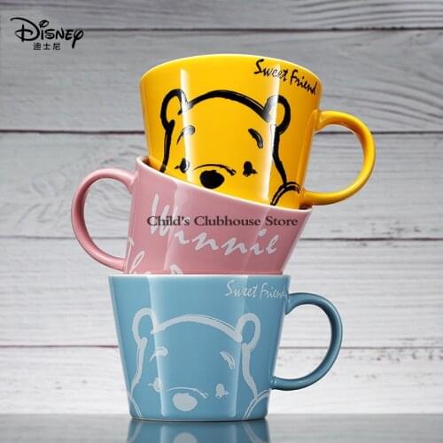 2021 New Disney Mug Winnie the Pooh Ceramic Cup Creative Simple Large Caliber Cartoon Office Water Cup